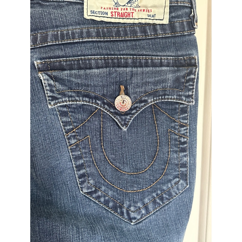 True Religion Women's Straight Leg Dark Wash Denim Jeans Size‎ 32 - Picture 7 of 13